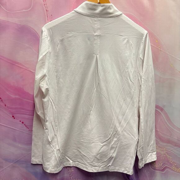 KUHL XL White Long Sleeve 1/4 Zip Pullover Top Mountain Chic Sporty Preppy - Picture 2 of 10